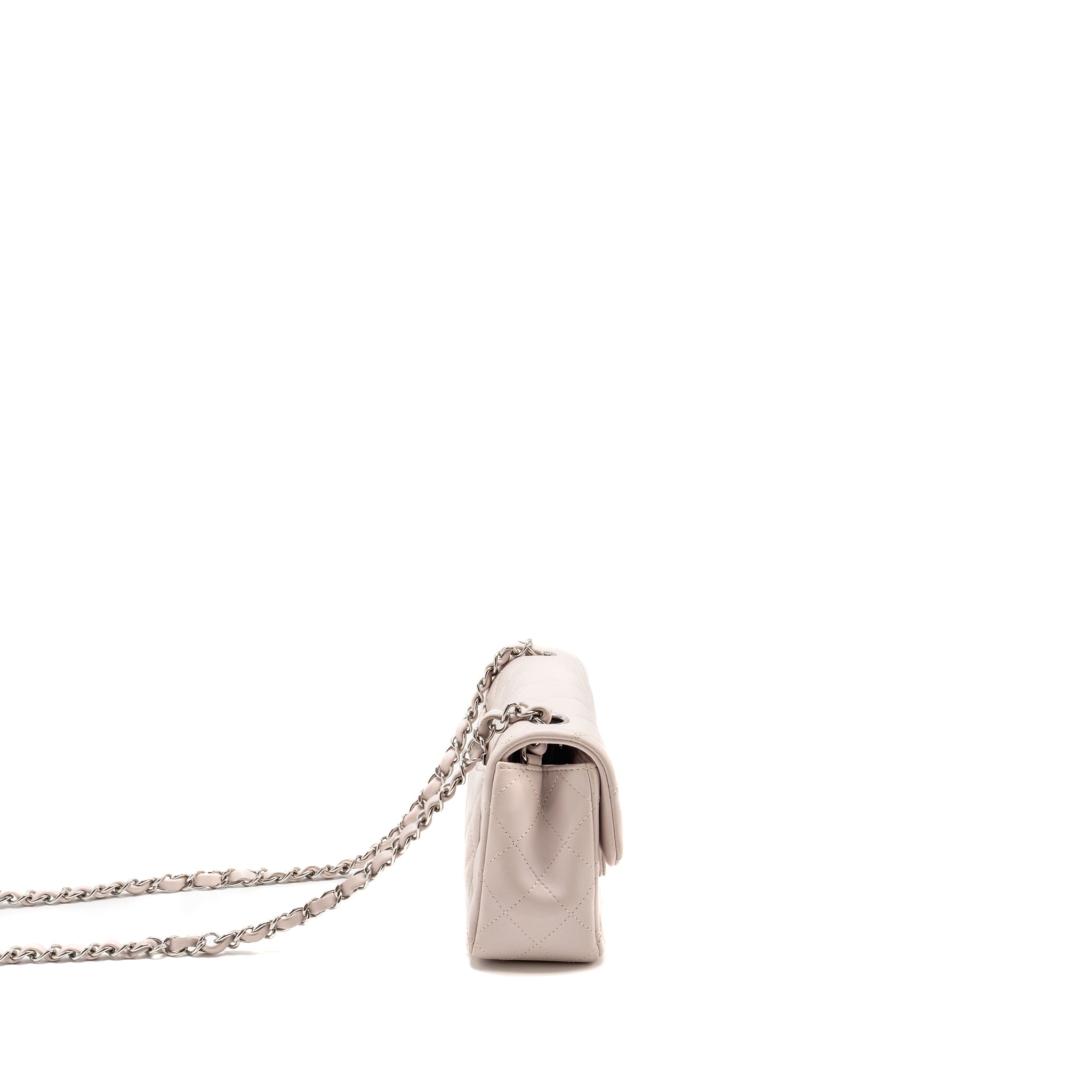 CHANEL MINI RECTANGULAR FLAP BAG LAMBSKIN LIGHT PINK SHW (MICROCHIP)