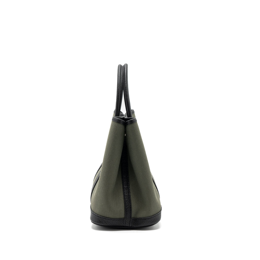 HERMES GARDEN PARTY 30 CANVAS / NEGONDA VERT DE CRIS / BLACK SHW