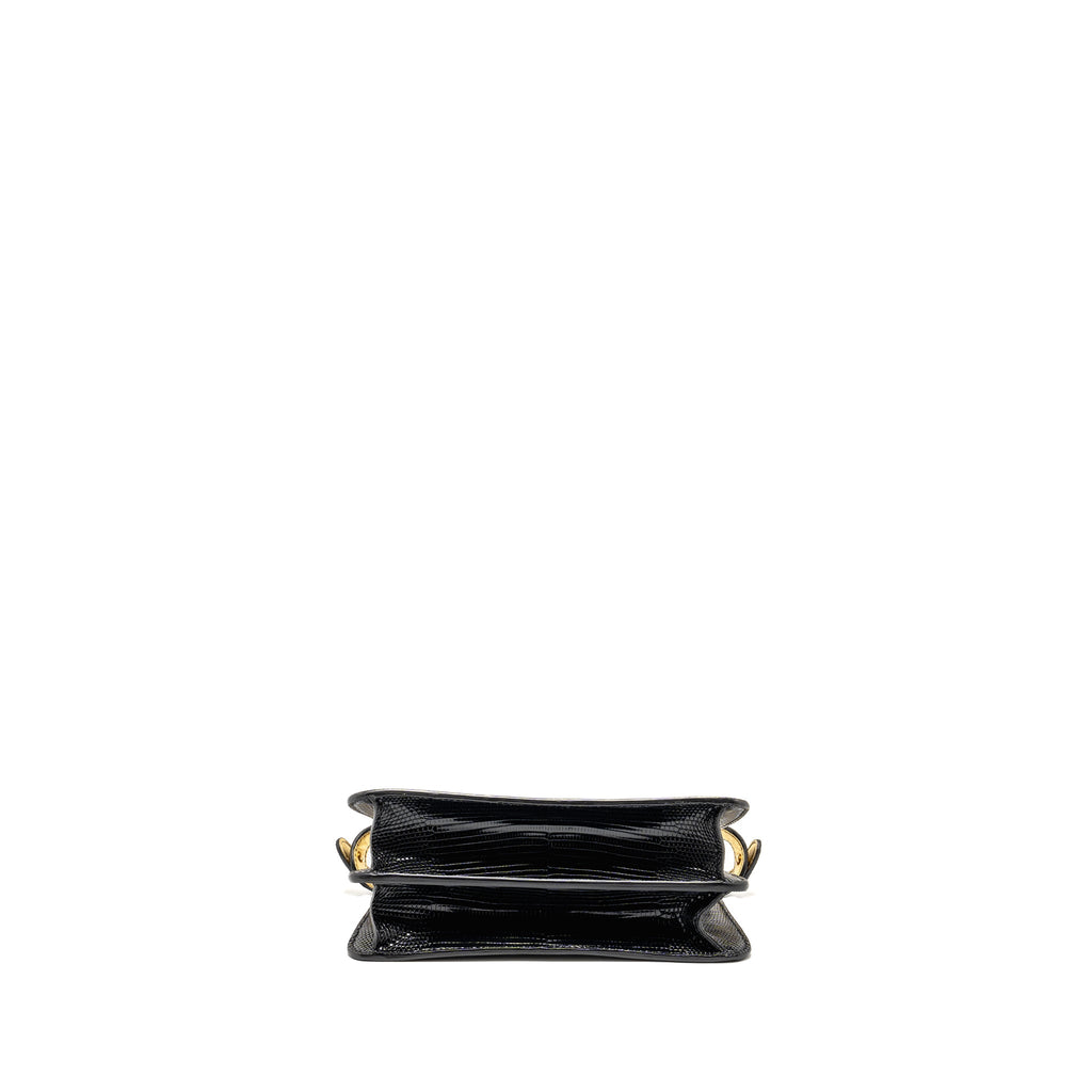 FENDI PEEKABOO I SEE YOU BAG LIZARD BLACK GHW