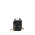 CHANEL FILIGREE VERTICAL VANITY CASE CAVIAR BLACK GHW