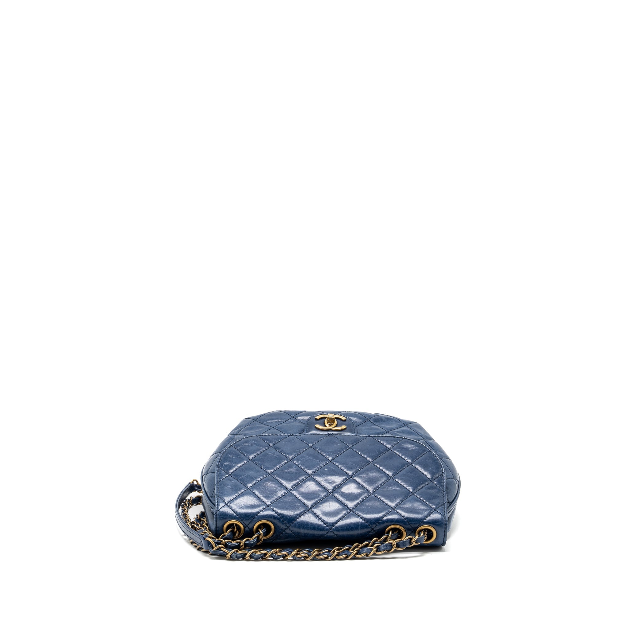 CHANEL QUILTED LARGE FLAP BAG CALFSKIN BLUE GHW