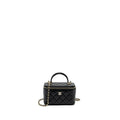 CHANEL TOP HANDLE LONG VANITY CASE LAMBSKIN BLACK LGHW (MICROCHIP)