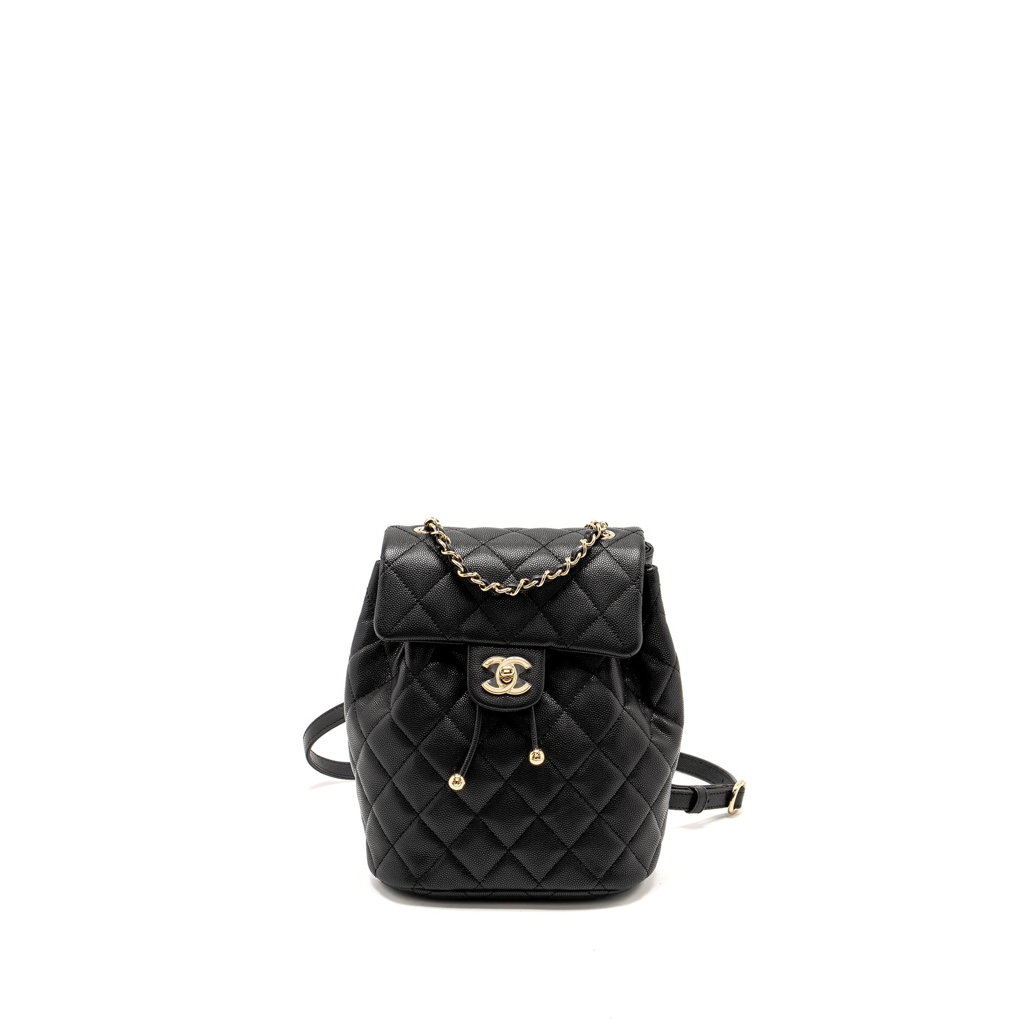 CHANEL 23S QUILTED MINI BACKPACK CAVIAR BLACK LGHW (MICROCHIP)
