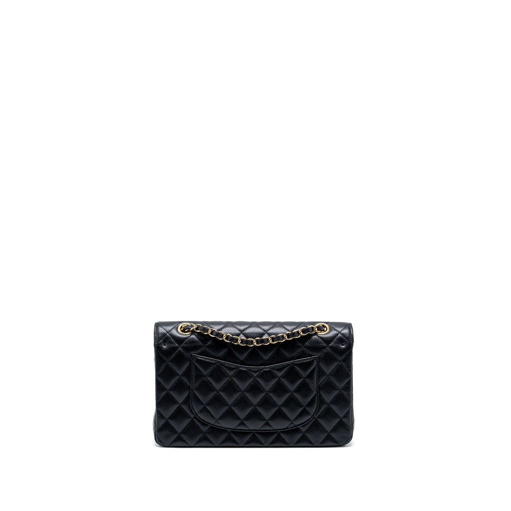 CHANEL MEDIUM CLASSIC DOUBLE FLAP BAG CAVIAR BLACK GHW