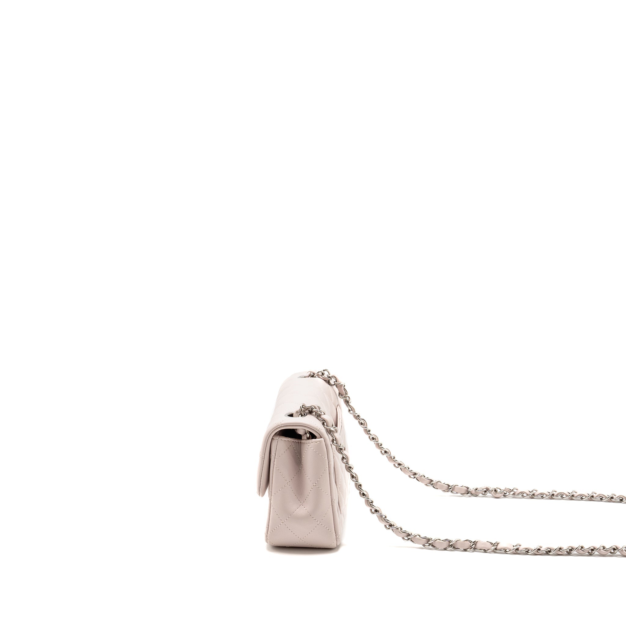 CHANEL MINI RECTANGULAR FLAP BAG LAMBSKIN LIGHT PINK SHW (MICROCHIP)