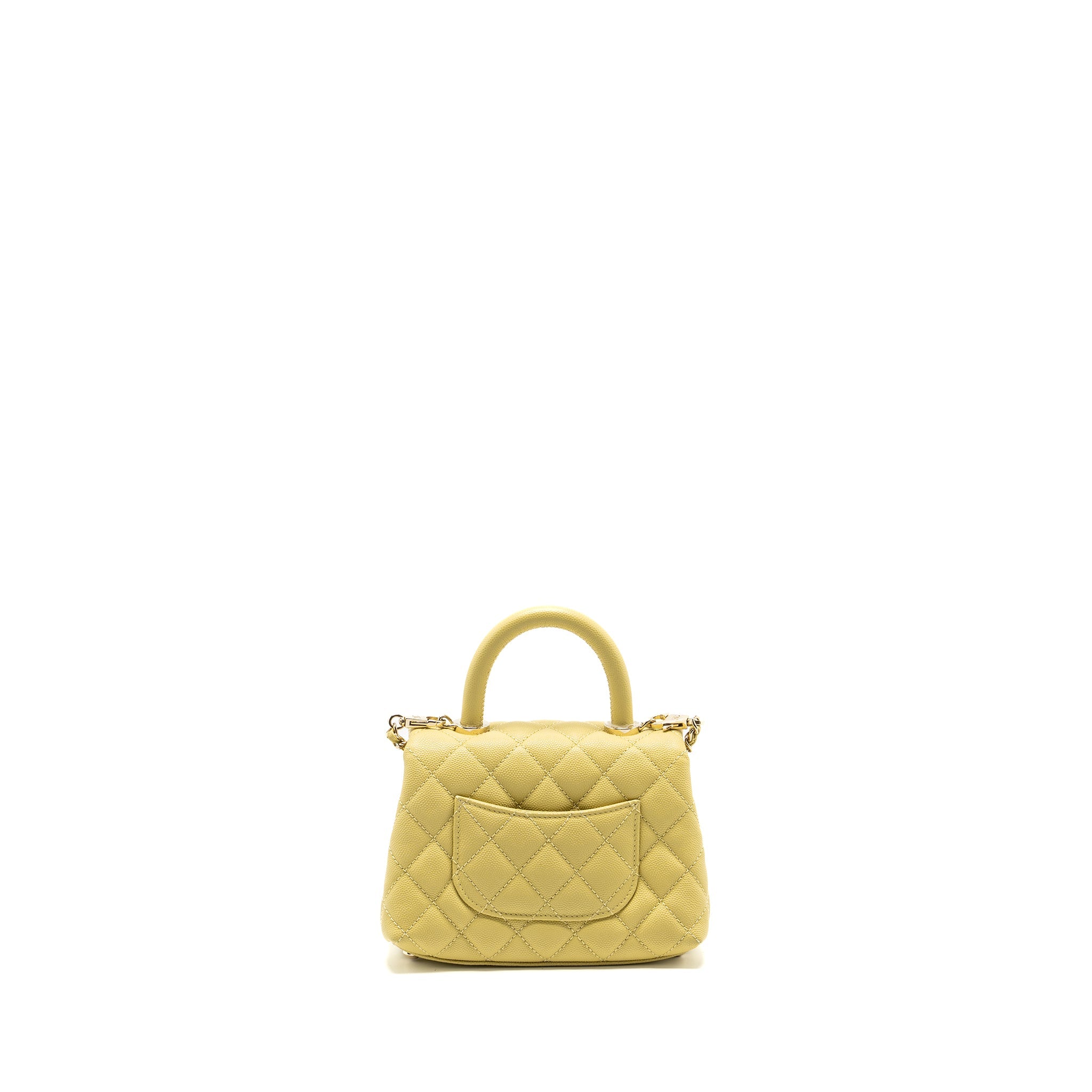 CHANEL MINI COCOHANDLE CAVIAR YELLOW LGHW