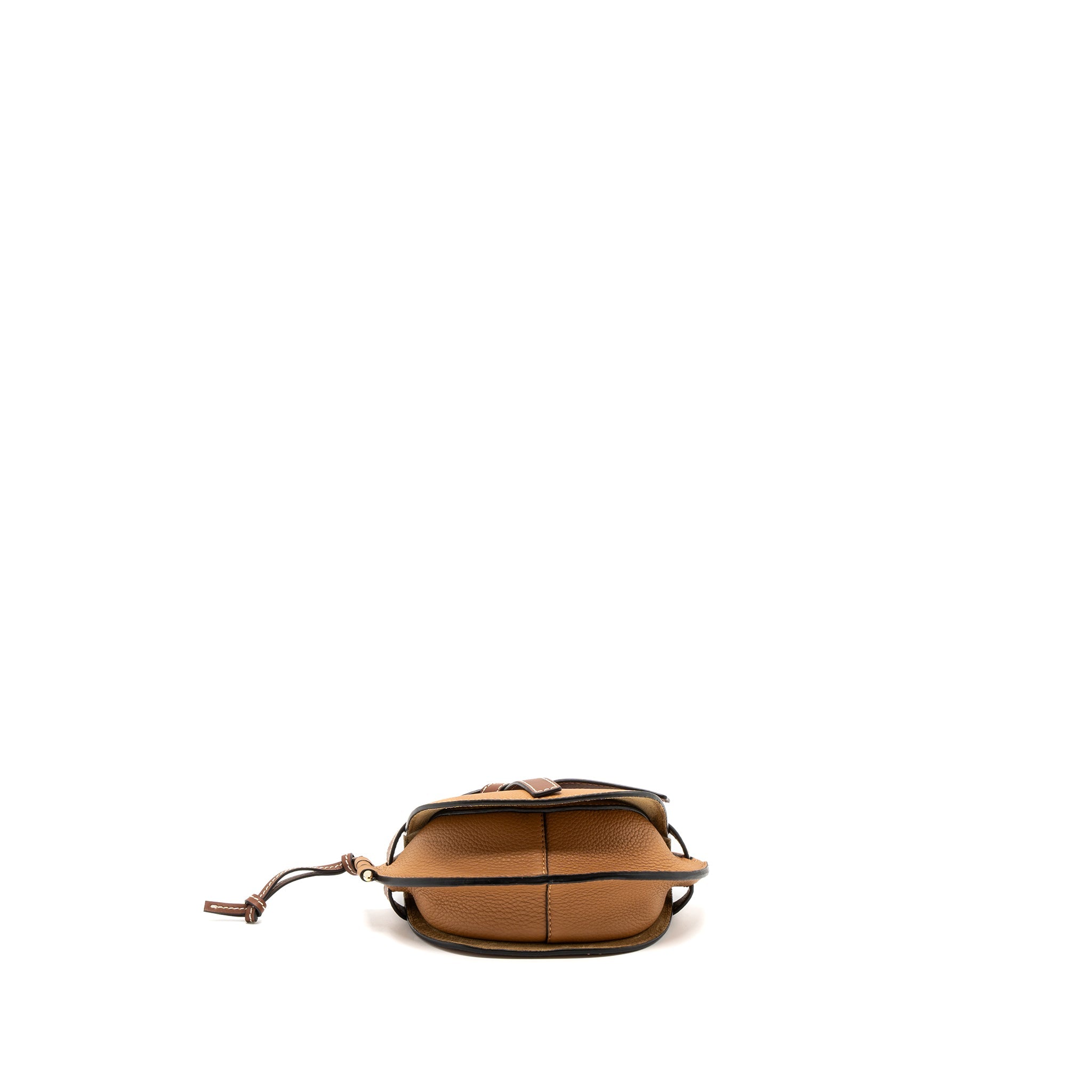 LOEWE MINI GATE GRAINED CALFSKIN BROWN GHW