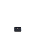 CHANEL QUILTED ZIP CARD HOLDER CAVIAR NAVY SHW (MICROCHIP)