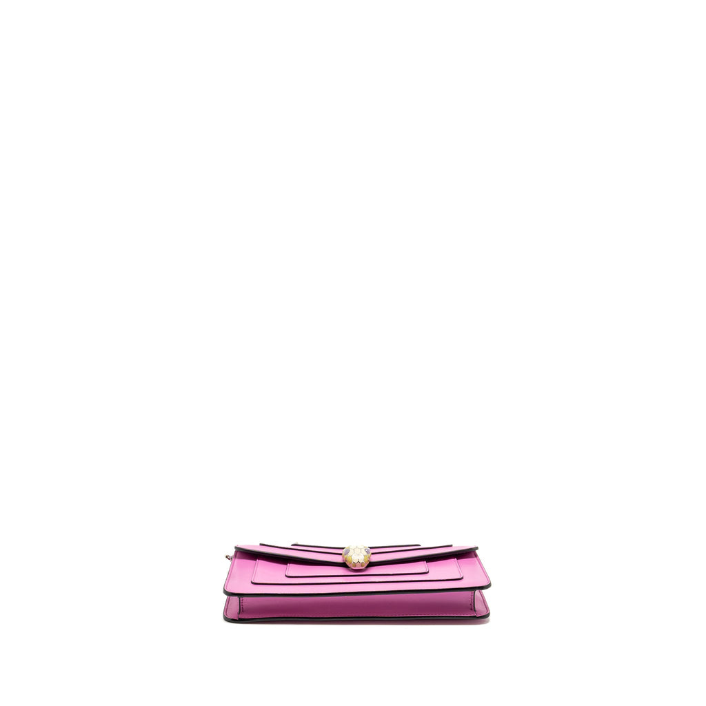 BVLGARI SERPENTI FOREVER CLUTCH WITH CHAIN CALFSKIN PINK SHW