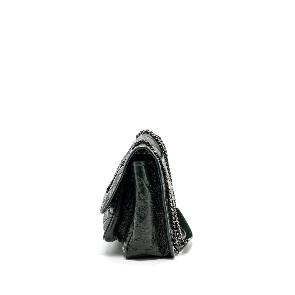 SAINT LAURENT MEDIUM NIKI CALFSKIN GREEN RUTHENIUM HARDWARE