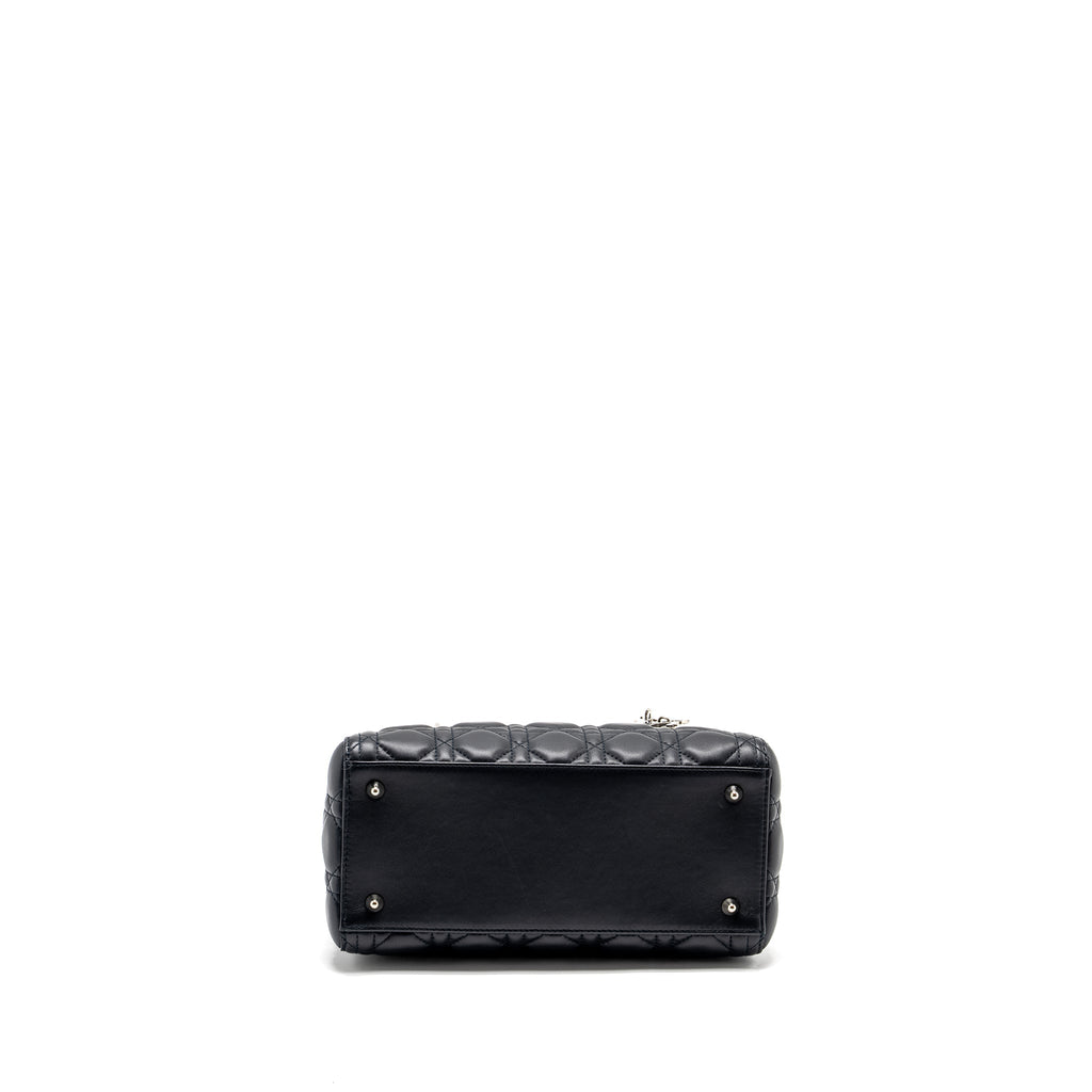 DIOR MEDIUM LADY DIOR LAMBSKIN DARK BLUE SHW