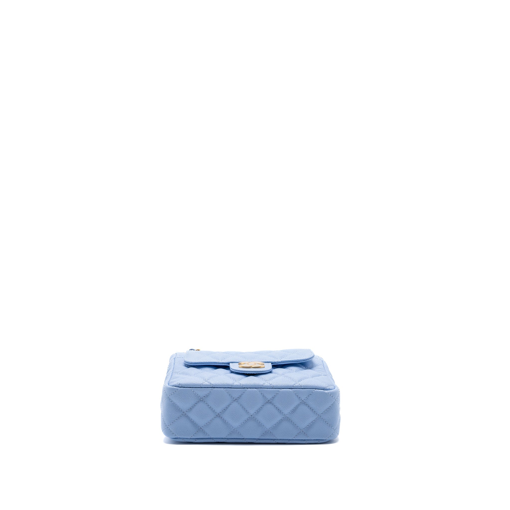 CHANEL 23C SMALL HOBO BAG CAVIAR LIGHT BLUE GHW(MICROCHIP)