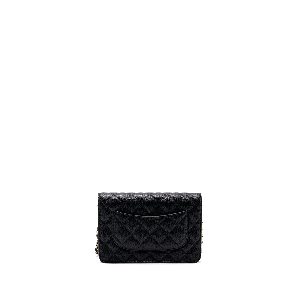 CHANEL CLASSIC WALLET ON CHAIN BLACK CAVIAR BLACK GHW