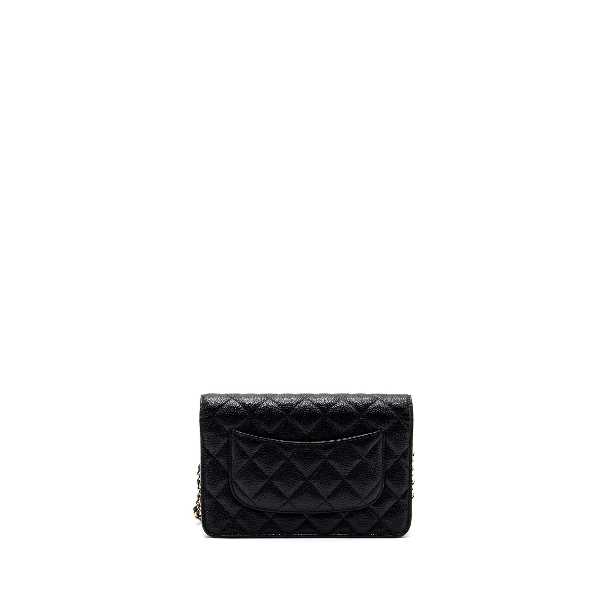 CHANEL CLASSIC WALLET ON CHAIN BLACK CAVIAR BLACK GHW