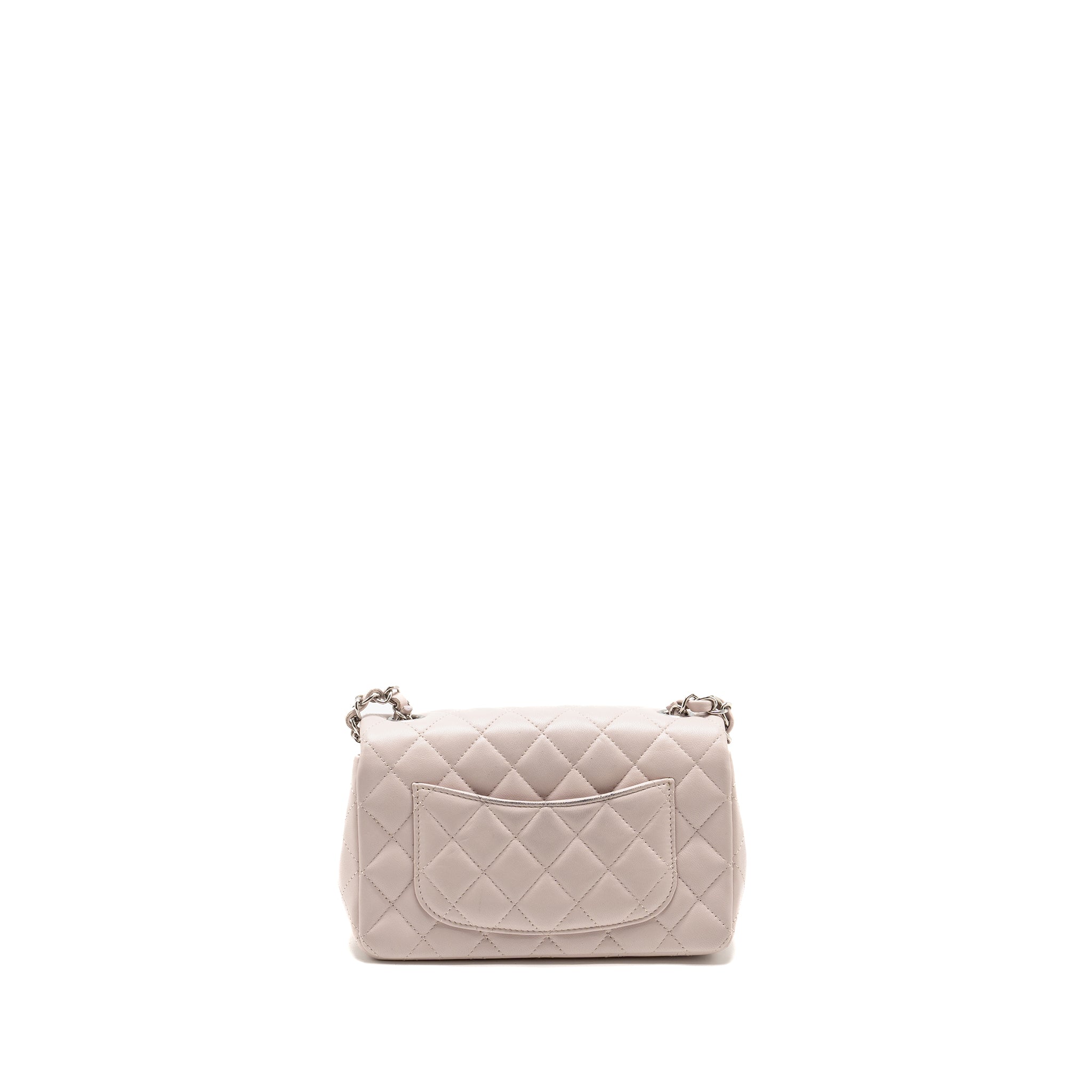 CHANEL MINI RECTANGULAR FLAP BAG LAMBSKIN LIGHT PINK SHW (MICROCHIP)