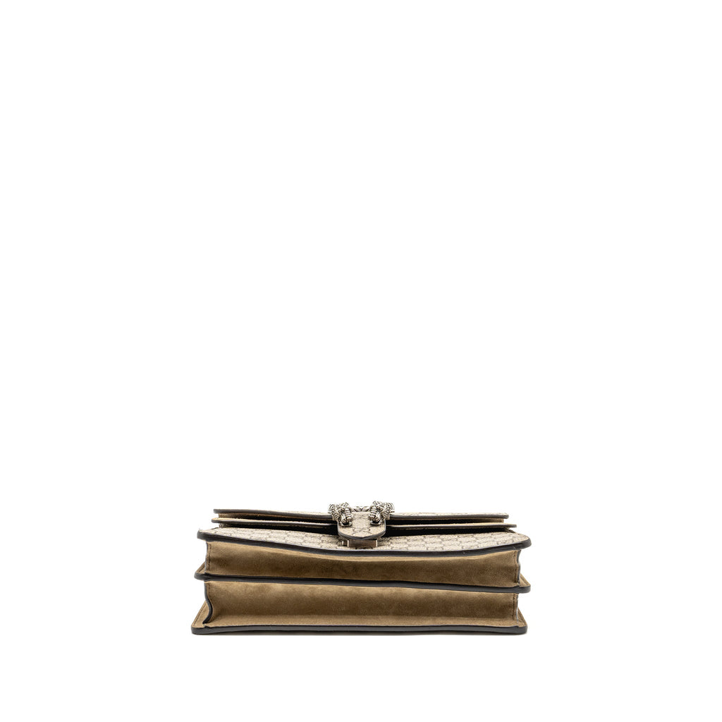 GUCCI DIONYSUS FLAP BAG SUEDE LEATHER / CANVAS BEIGE SHW