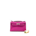 HERMES KELLY POCHETTE SWIFT ROSE POURPRE SHW