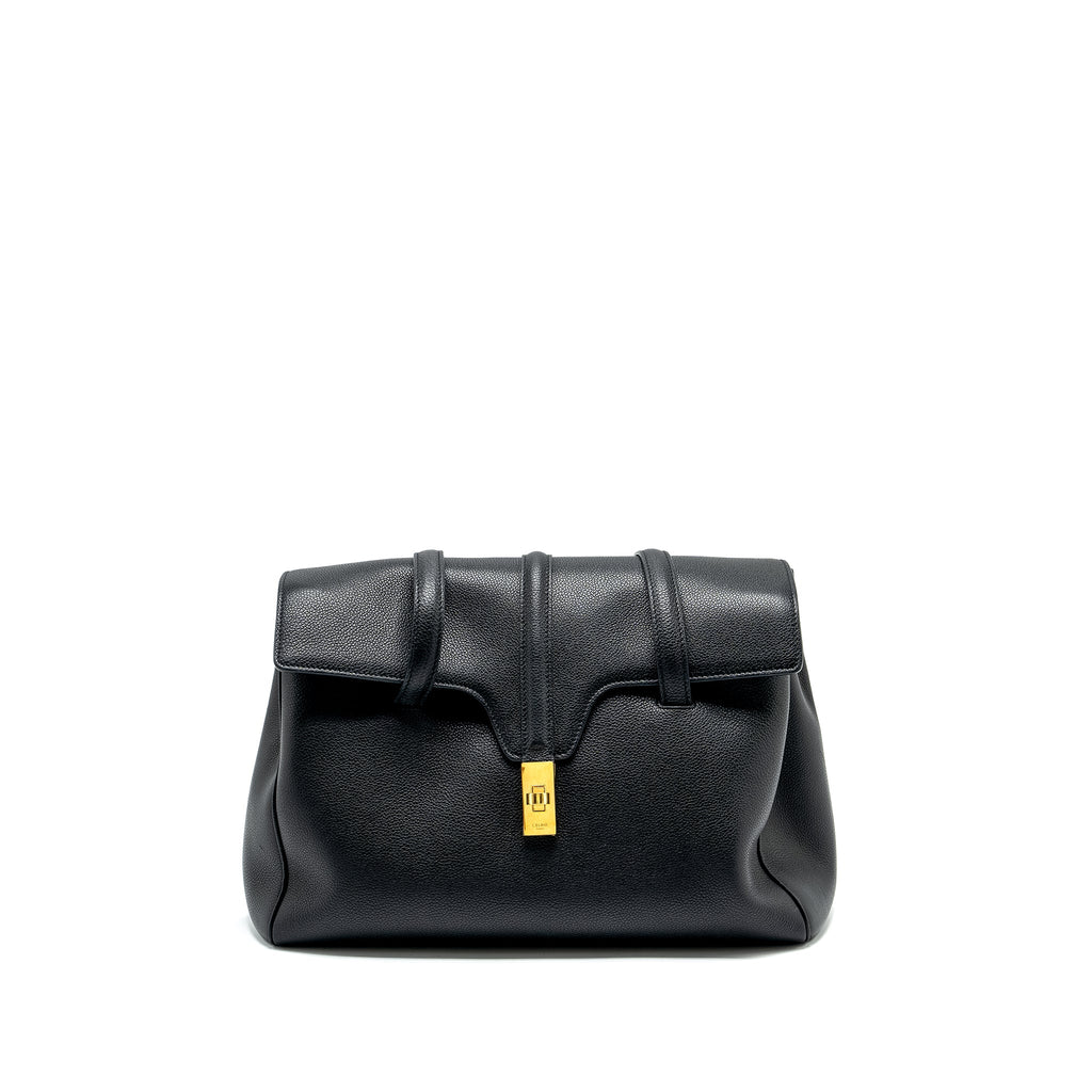 CELINE MEDIUM SOFT 16 BAG GRAINED CALFSKIN BLACK GHW