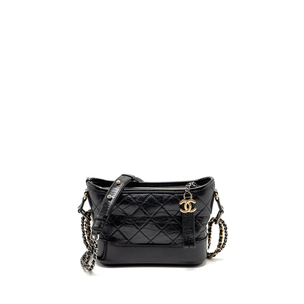 CHANEL SMALL GABRIELLE HOBO BAG CALFSKIN BLACK MULTICOLOUR HARDWARE
