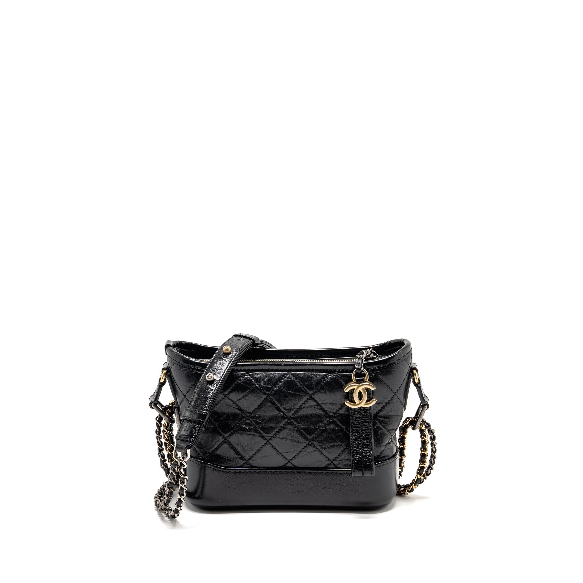CHANEL SMALL GABRIELLE HOBO BAG CALFSKIN BLACK MULTICOLOUR HARDWARE