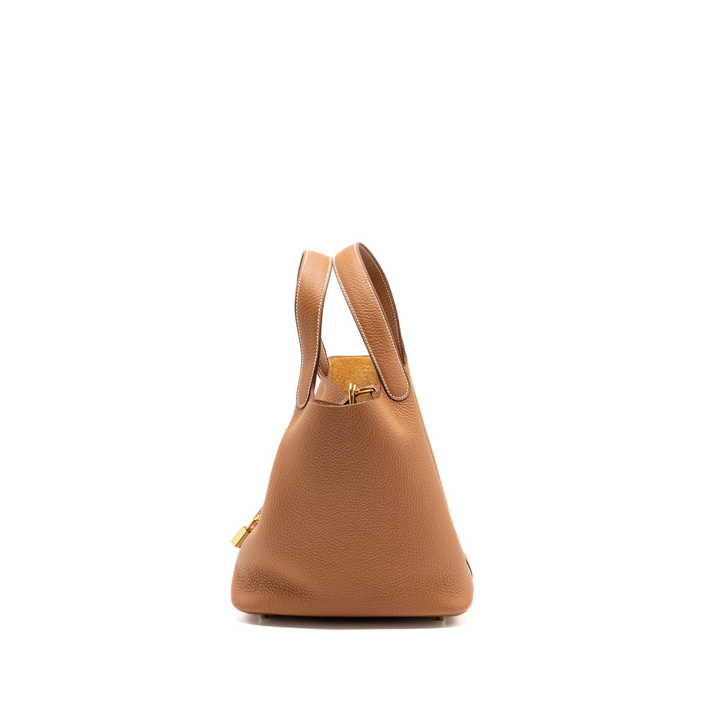 HERMES PICOTIN 22 LOCK BAG CLEMENCE GOLD WITH GHW
