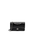 CHANEL MEDIUM CLASSIC DOUBLE FLAP BAG CAVIAR BLACK SHW (MICROCHIP)