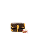 LOUIS VUITTON DIANE BAG WITH FUCHSIA STRAP MONOGRAM CANVAS GHW