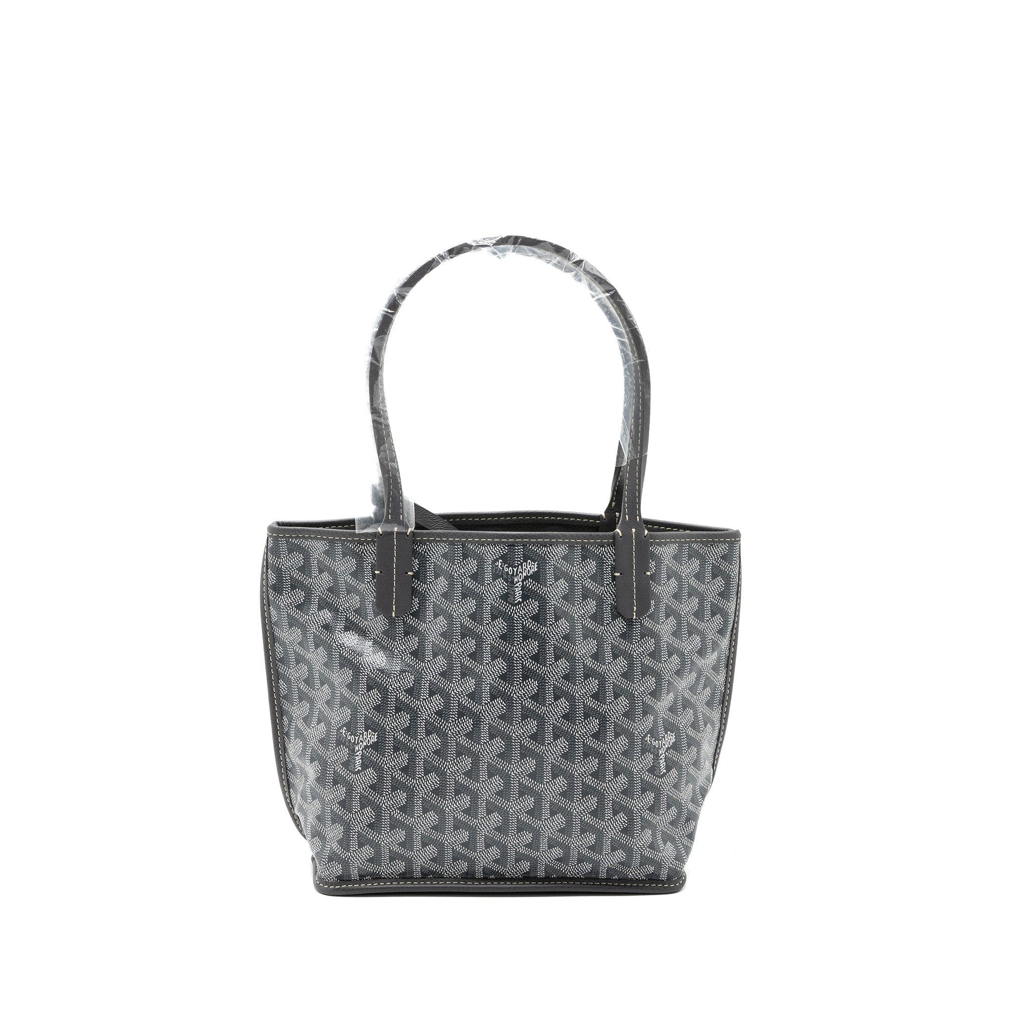 GOYARD MINI ANJOU TOTE BAG CANVAS / CALFSKIN GREY SHW