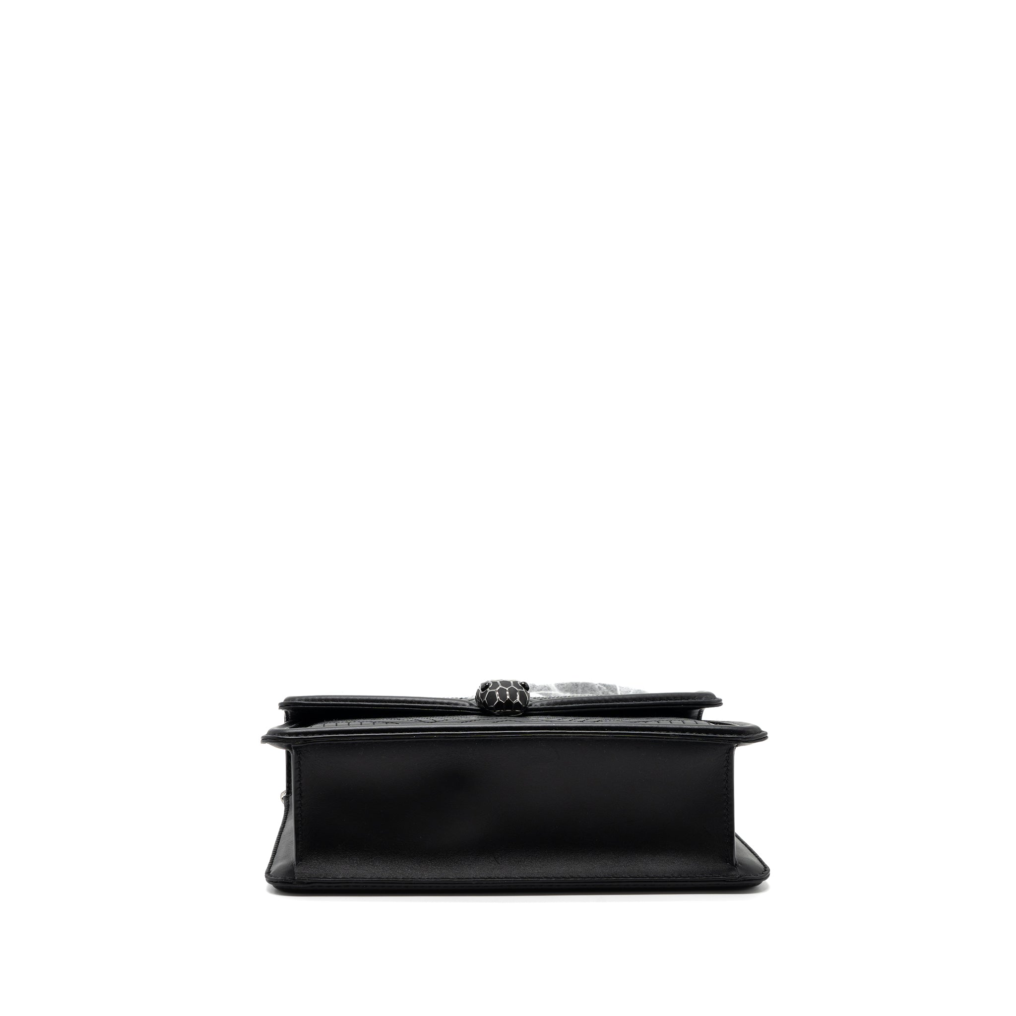 BVLGARI SERPENTI FOREVER FLAP BAG CALFSKIN BLACK RUTHENIUM HARDWARE