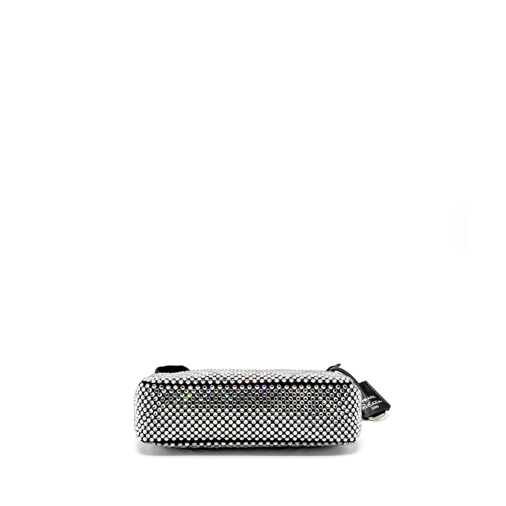 PRADA RE-EDITION 2000 MINI-BAG SATIN/CRYSTAL BLACK SHW