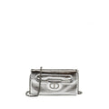 DIOR DIORDOUBLE CLUTCH WITH CHAINS CALFSKIN ARGENT BLACK HARDWARE
