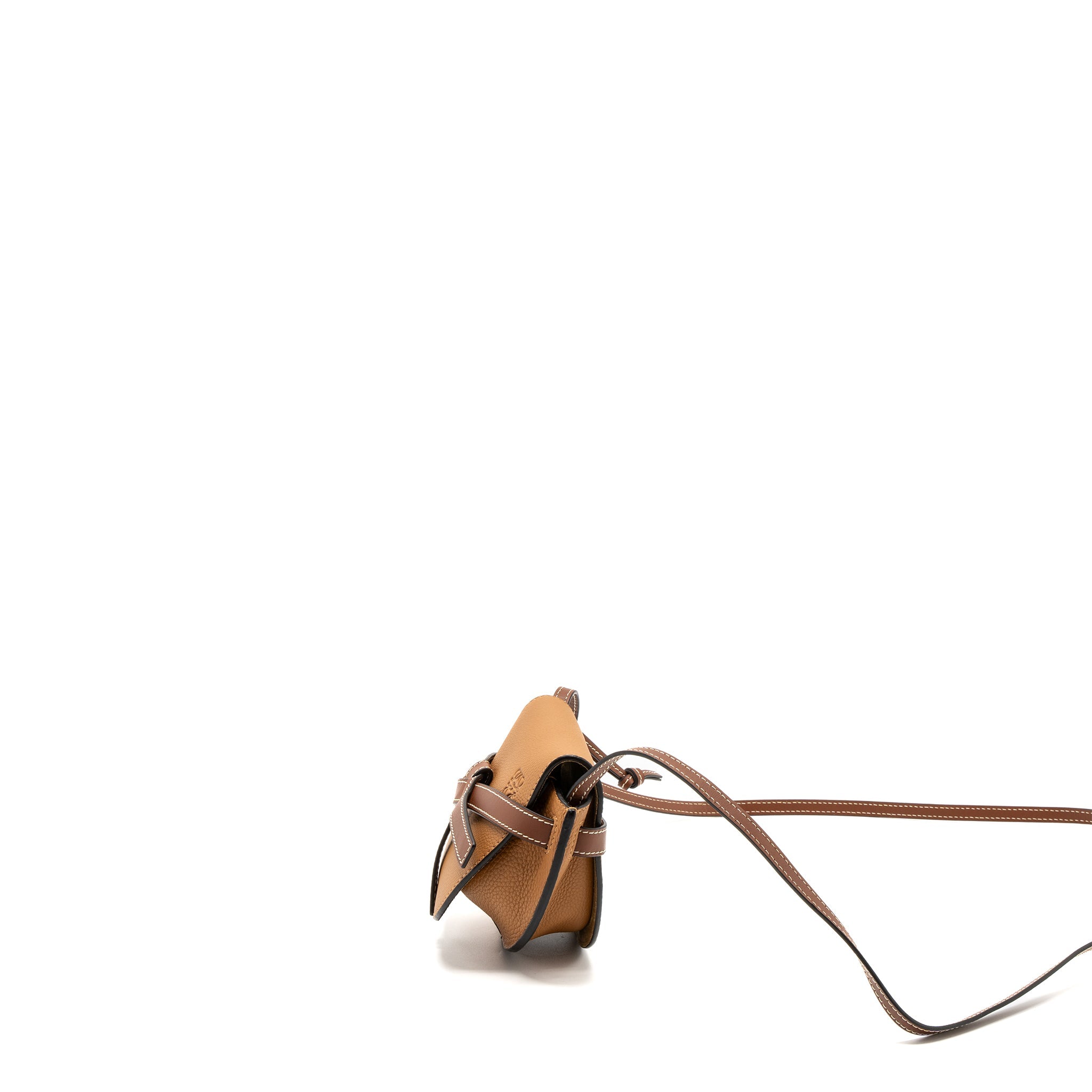 LOEWE MINI GATE GRAINED CALFSKIN BROWN GHW
