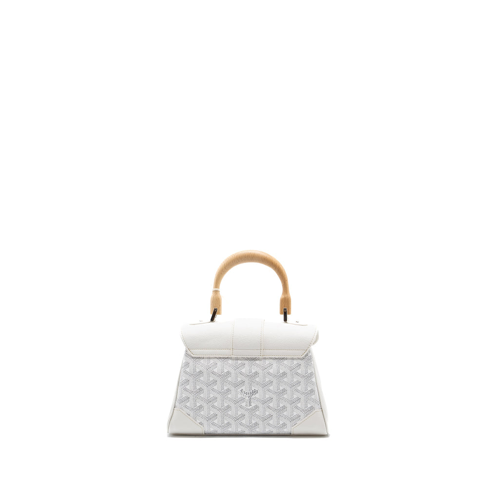 GOYARD MINI SAIGON CANVAS/ CALFSKIN WHITE SHW