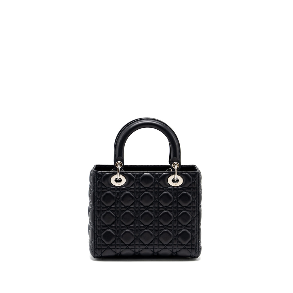 DIOR MEDIUM LADY DIOR LAMBSKIN DARK BLUE SHW
