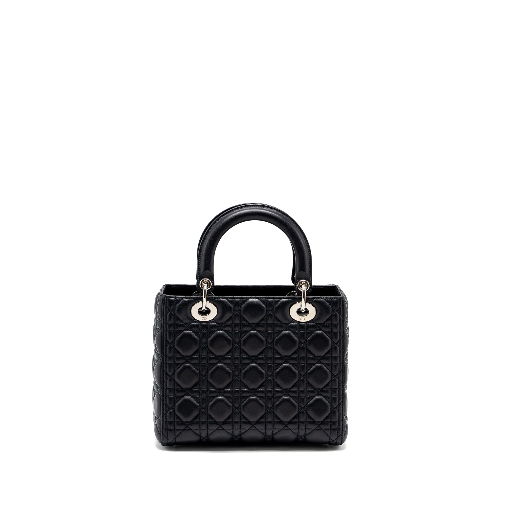 DIOR MEDIUM LADY DIOR LAMBSKIN DARK BLUE SHW