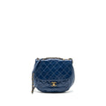 CHANEL QUILTED LARGE FLAP BAG CALFSKIN BLUE GHW