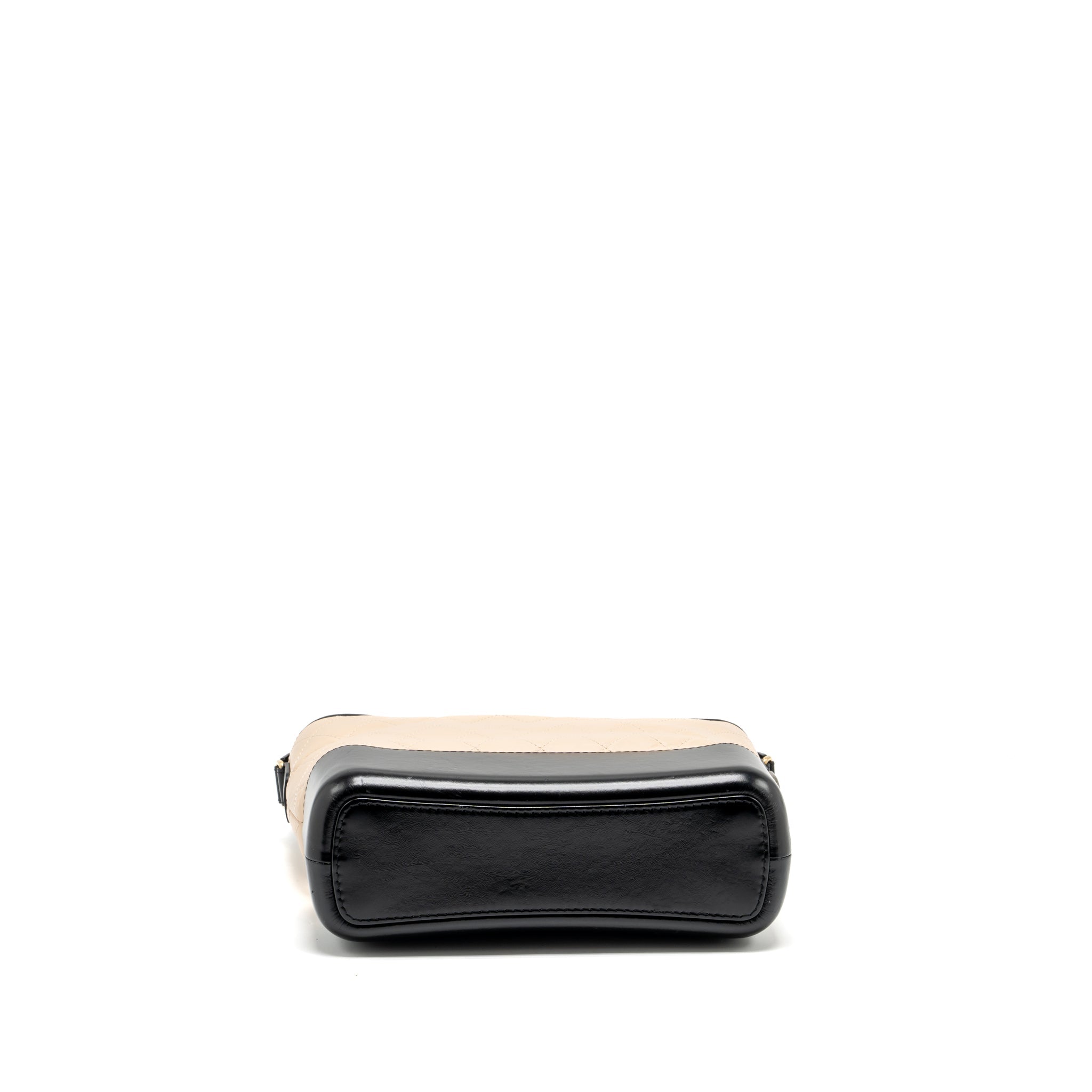CHANEL GABRIELLE HOBO BAG AGED CALFSKIN BEIGE/BLACK MULTICOLOUR HARDWARE