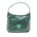 GOYARD BOHEME HOBO PM GOYARDINE CANVAS/CALFSKIN GREEN SHW