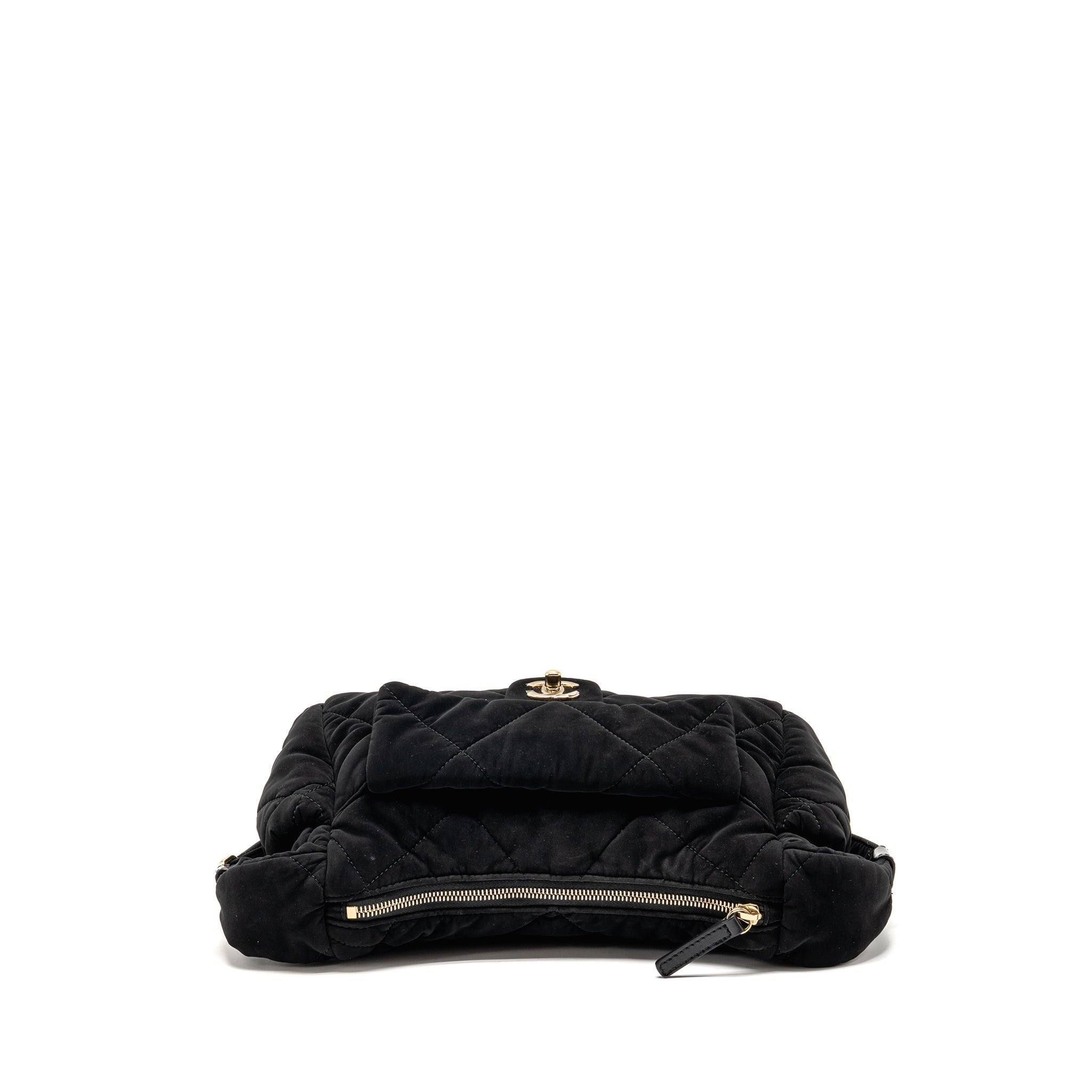 CHANEL 25N SKI SERIES COCONEIGE SHOULDER BAG NYLON BLACK LGHW (MICROCHIP)