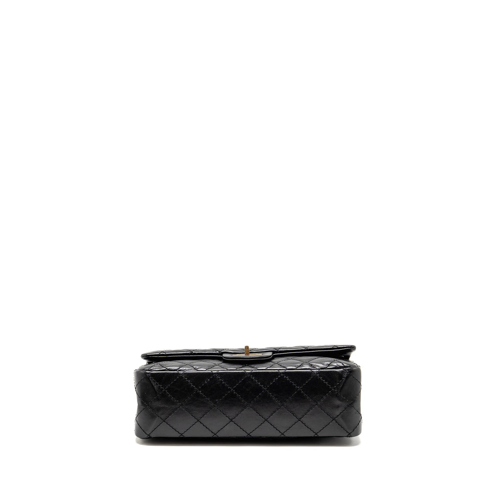 CHANEL SMALL 2.55 REISSUE FLAP BAG AGED CALFSKIN BLACK GHW