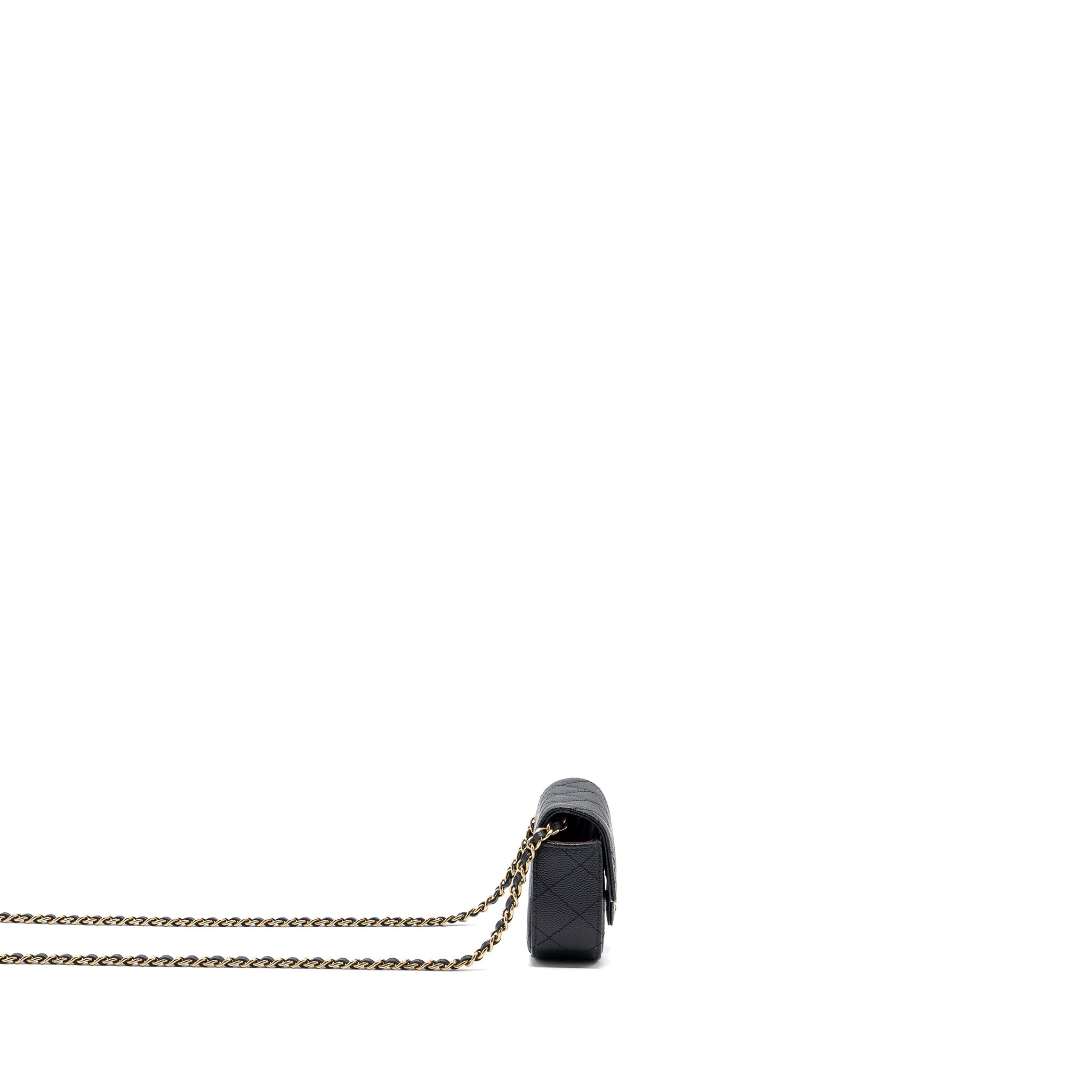 CHANEL MINI CLUTCH WITH CHAIN CAVIAR BLACK LGHW (MICROCHIP)