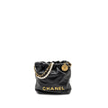 CHANEL 23S MINI 22 BAG WITH PEARL SHINY CALFSKIN GHW (MICROCHIP)