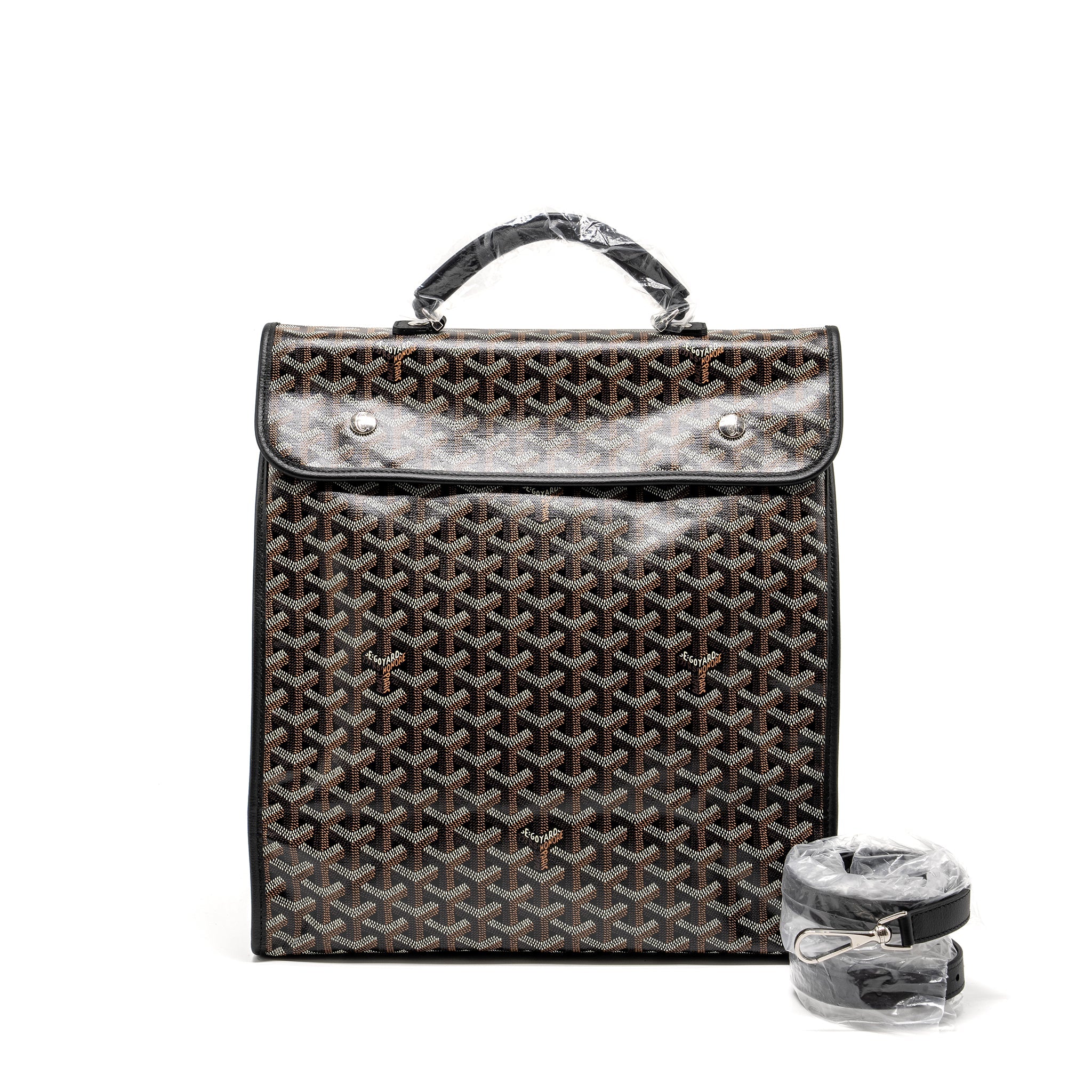 GOYARD SAINT LEGER BACKPACK GOYARDLINE CANVAS BLACK SHW