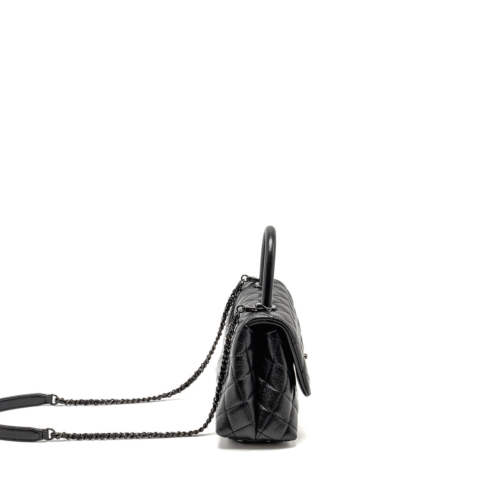 CHANEL SMALL COCO HANDLE CAVIAR SO BLACK