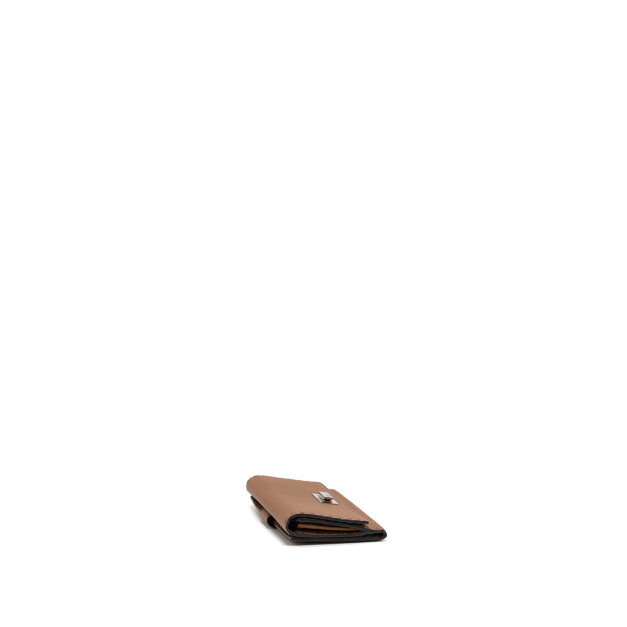 FENDI PEEKABOO CONTINENTAL WALLET WITH TOPSTITCHING LEATHER BROWN SHW