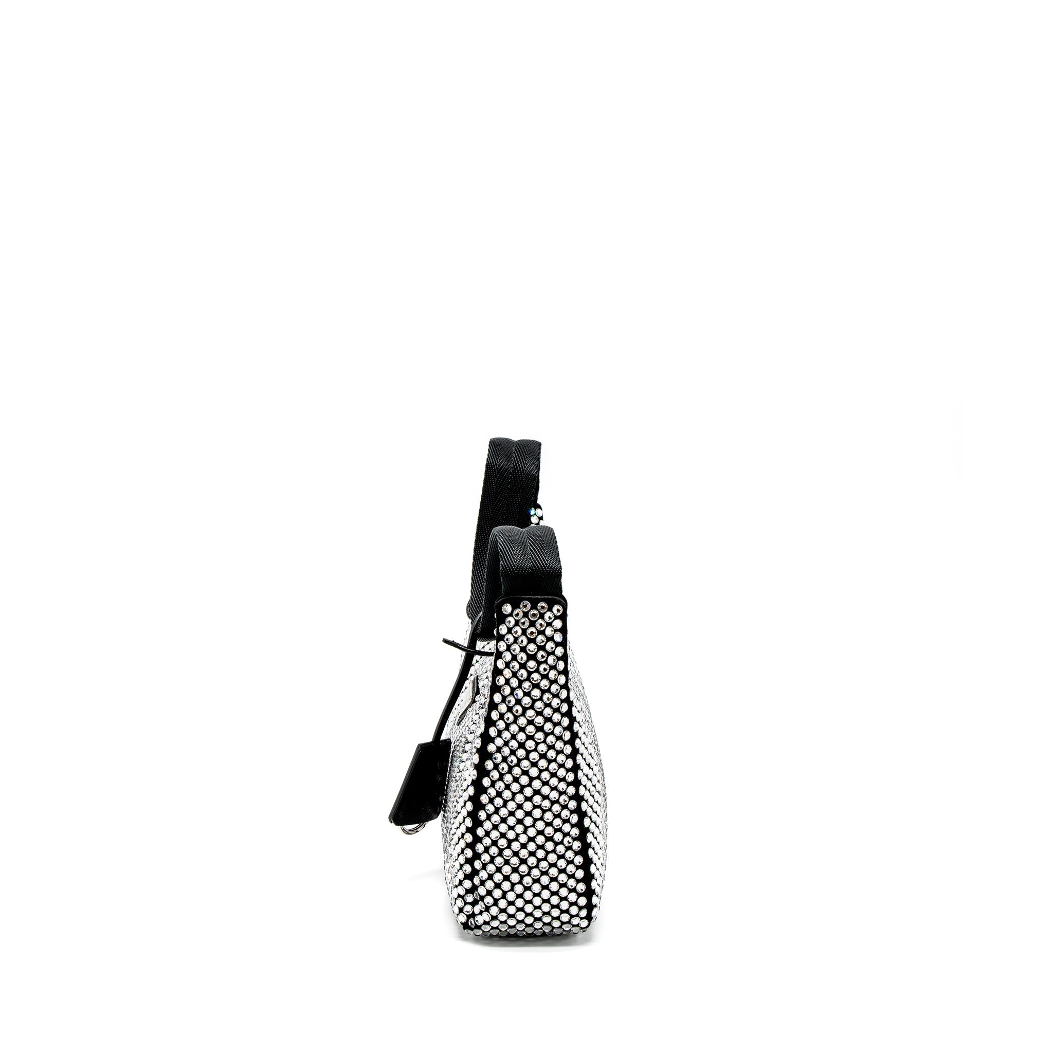 PRADA RE-EDITION 2000 MINI-BAG SATIN/CRYSTAL BLACK SHW