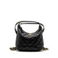 CHANEL 22B HOBO BAG LAMBSKIN BLACK BRUSHED GHW (MICROCHIP)