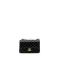 CHANEL MINI RECTANGULAR FLAP BAG LAMBSKIN BLACK LGHW (MICROCHIP)