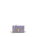 CELINE TRIOMPHE WALLET ON CHAIN MARGO SHINY CALFSKIN LIGHT LAVENDER GHW