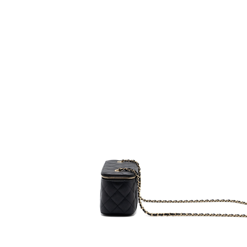 CHANEL LONG VANITY CASE CAVIAR BLACK LGHW